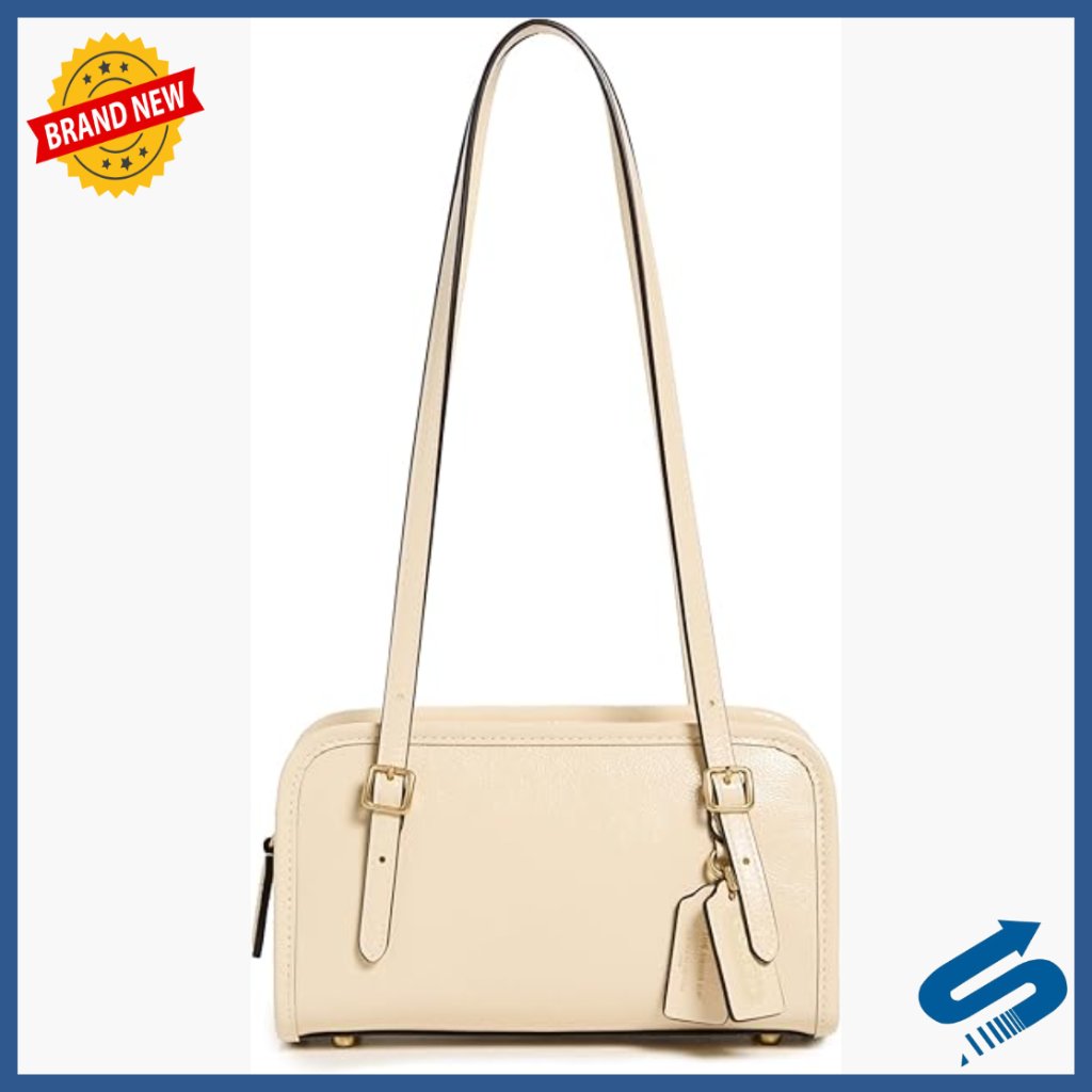 Leather Shoulder Bag With Top Handle And Zipper Closure